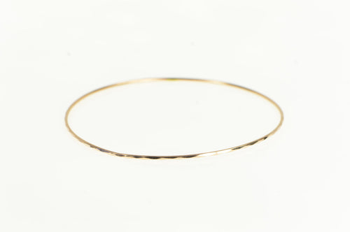 14K 1.3mm Vintage Stackable Sparkle Bangle Bracelet 8.5