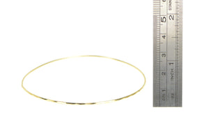 14K 1.3mm Vintage Stackable Sparkle Bangle Bracelet 8.5" Yellow Gold