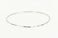 Load image into Gallery viewer, 14K 1.3mm Vintage Stackable Sparkle Bangle Bracelet 8.5&quot; White Gold