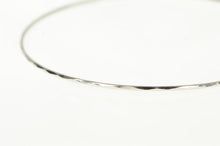 Load image into Gallery viewer, 14K 1.3mm Vintage Stackable Sparkle Bangle Bracelet 8.5&quot; White Gold