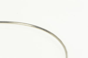 14K 1.3mm Vintage Stackable Sparkle Bangle Bracelet 8.5" White Gold