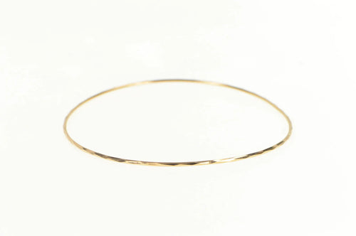 14K 1.3mm Vintage Stackable Sparkle Bangle Bracelet 8.5