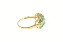 Load image into Gallery viewer, 10K Squared Emerald Diamond Statement Band Ring Yellow Gold