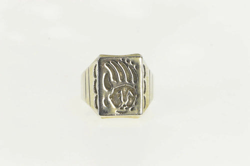 Sterling Silver Heartline Bear Claw Native American Motif Ring