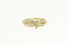 Load image into Gallery viewer, 10K Diamond Wavy Criss Cross Vintage Statement Ring Yellow Gold