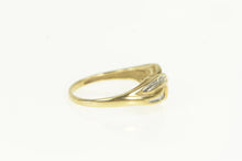 Load image into Gallery viewer, 10K Diamond Wavy Criss Cross Vintage Statement Ring Yellow Gold
