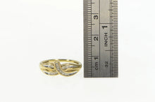 Load image into Gallery viewer, 10K Diamond Wavy Criss Cross Vintage Statement Ring Yellow Gold