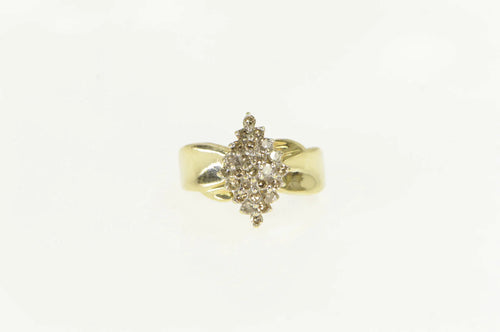 10K 0.45 Ctw Squared Diamond Cluster Statement Ring Yellow Gold