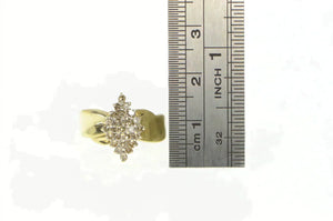 10K 0.45 Ctw Squared Diamond Cluster Statement Ring Yellow Gold