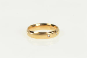 14K 4.3mm Flush Diamond Wedding Band Ring Rose Gold