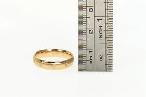 14K 4.3mm Flush Diamond Wedding Band Ring Rose Gold