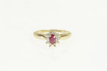 Load image into Gallery viewer, 10K Natural Ruby Diamond Halo Engagement Ring Yellow Gold