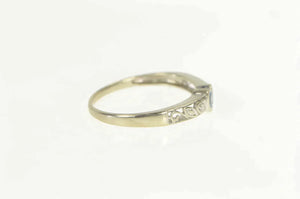 10K Heart Blue Topaz Diamond Promise Love Ring White Gold