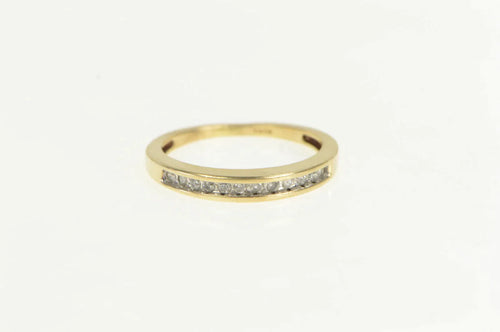 10K Diamond Classic Channel Wedding Band Ring Yellow Gold
