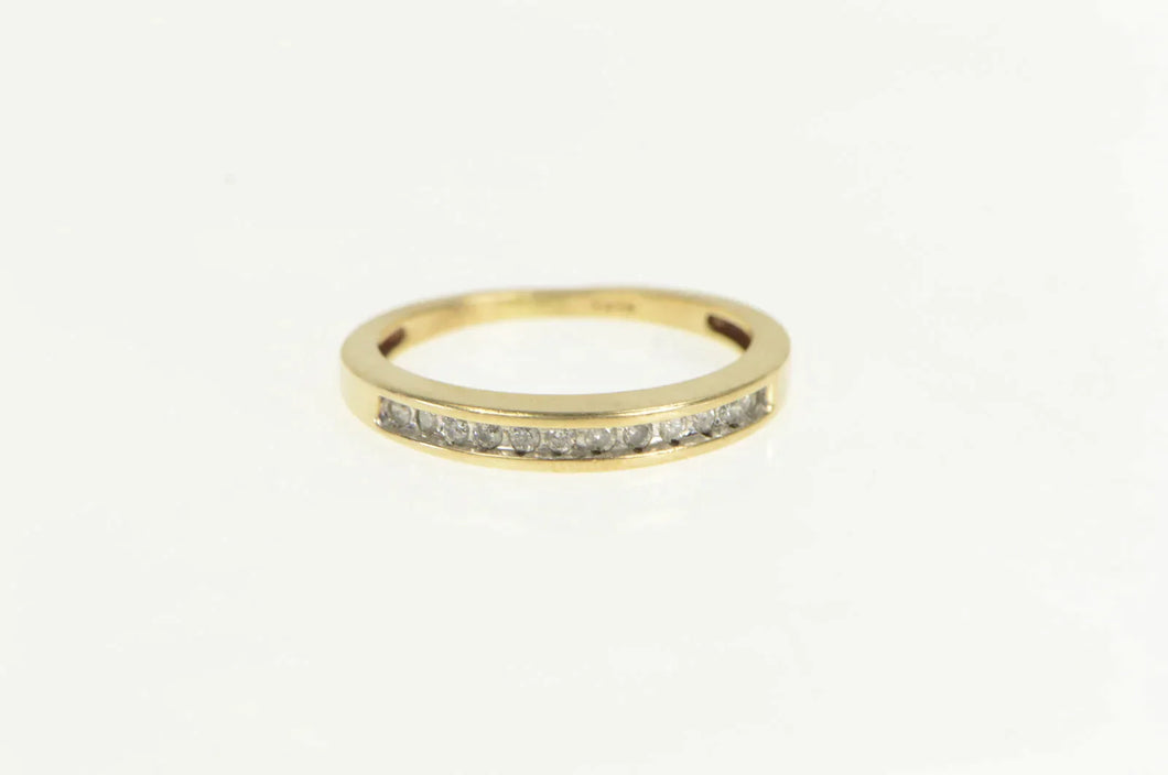 10K Diamond Classic Channel Wedding Band Ring Yellow Gold