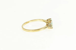 10K Oval Syn. Opal Diamond Cluster Accent Ring Yellow Gold