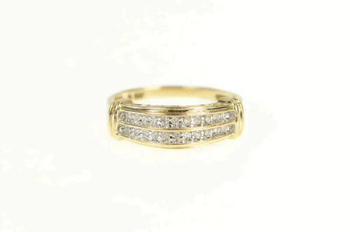 10K Diamond Mom Cut Out Mother's Day Band Ring Yellow Gold