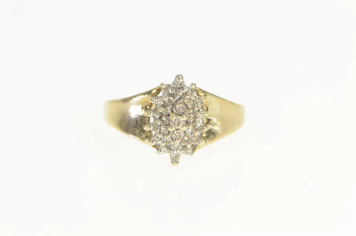 10K Marquise Diamond Cluster Vintage Statement Ring Yellow Gold