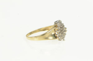 10K Marquise Diamond Cluster Vintage Statement Ring Yellow Gold