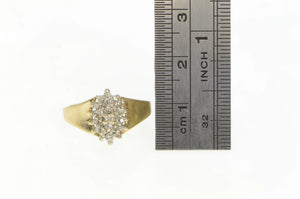 10K Marquise Diamond Cluster Vintage Statement Ring Yellow Gold