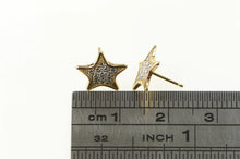 Load image into Gallery viewer, 14K Dot Pattern Two Tone Star Fish Stud Earrings Yellow Gold