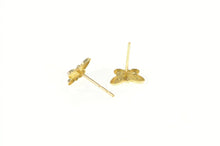Load image into Gallery viewer, 14K Butterfly Change Symbol Vintage Stud Earrings Yellow Gold