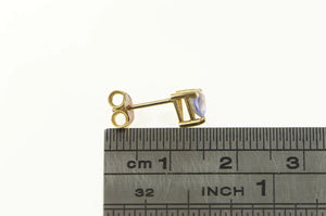 14K Trillion Tanzanite Solitaire Single Stud Earring Yellow Gold