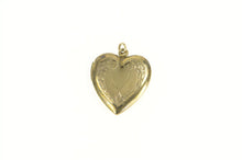 Load image into Gallery viewer, Gold Filled Floral Vine Engraved Heart Photo Picture Locket Pendant