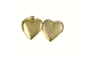 Gold Filled Floral Vine Engraved Heart Photo Picture Locket Pendant