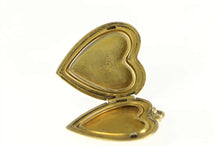 Load image into Gallery viewer, Gold Filled Floral Vine Engraved Heart Photo Picture Locket Pendant