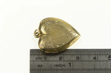 Load image into Gallery viewer, Gold Filled Floral Vine Engraved Heart Photo Picture Locket Pendant
