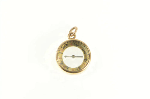 14K Articulated 3D Compass Navigation Travel Charm/Pendant Yellow Gold