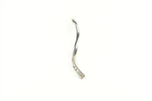 Load image into Gallery viewer, 10K Graduated Wavy Diamond Curve Bar Pendant White Gold