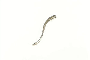 10K Graduated Wavy Diamond Curve Bar Pendant White Gold