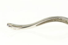 Load image into Gallery viewer, 10K Graduated Wavy Diamond Curve Bar Pendant White Gold