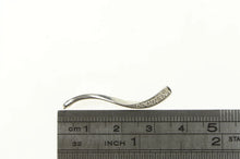 Load image into Gallery viewer, 10K Graduated Wavy Diamond Curve Bar Pendant White Gold