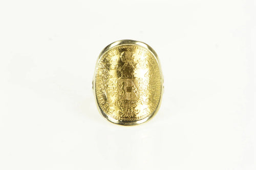 14K 1915 Austrian Ducat Coin Handmade Vintage Ring Yellow Gold