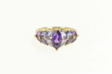 Load image into Gallery viewer, 14K Amethyst Iolite Tanzanite Marquise Cluster Ring Yellow Gold