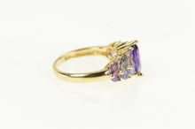 Load image into Gallery viewer, 14K Amethyst Iolite Tanzanite Marquise Cluster Ring Yellow Gold