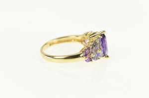 14K Amethyst Iolite Tanzanite Marquise Cluster Ring Yellow Gold