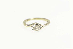 10K Round Diamond Cluster Classic Promise Ring White Gold