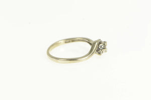 10K Round Diamond Cluster Classic Promise Ring White Gold