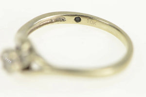 10K Round Diamond Cluster Classic Promise Ring White Gold