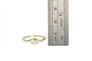 10K Round Diamond Cluster Classic Promise Ring White Gold