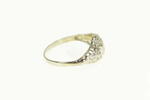 Load image into Gallery viewer, 18K Art Deco Filigree Diamond Domed Engagement Ring White Gold