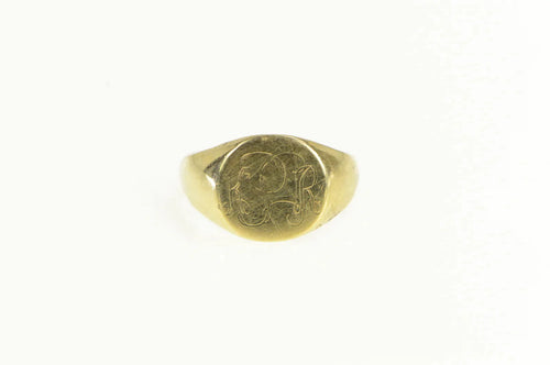 14K K R P Victorian Monogram Engraved Childs Ring Yellow Gold