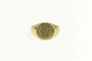 14K K R P Victorian Monogram Engraved Childs Ring Yellow Gold