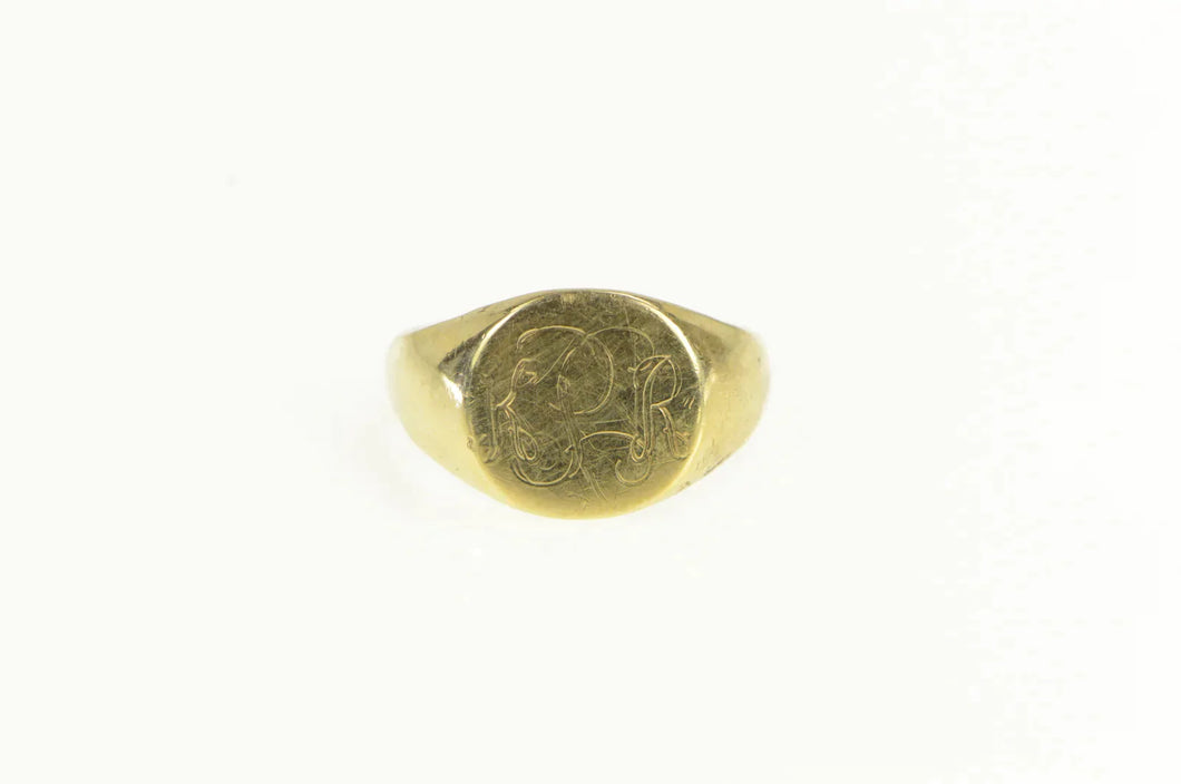 14K K R P Victorian Monogram Engraved Childs Ring Yellow Gold