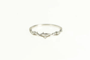 14K Crown of Thorns Diamond Wedding Band Ring White Gold