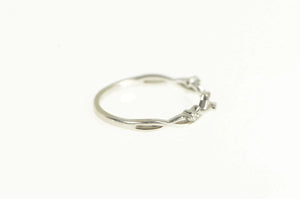 14K Crown of Thorns Diamond Wedding Band Ring White Gold